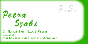 petra szobi business card